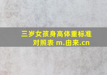 三岁女孩身高体重标准对照表 m.由来.cn